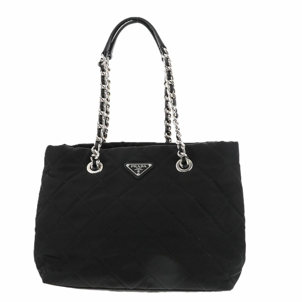 PRADA quilted tote bag black
